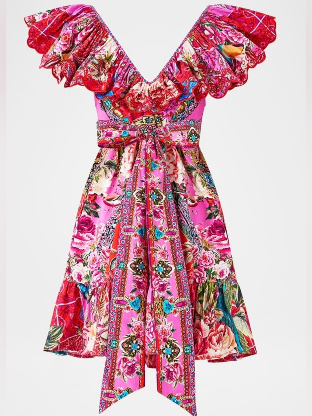 Camilla Heirloom Empire Frill-Neck Mini Dress - Picture 3 of 11